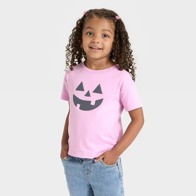 Toddler Girls' Short Sleeve Halloween Oversized T-Shirt - Cat & Jack™ Lavender 3T | Target