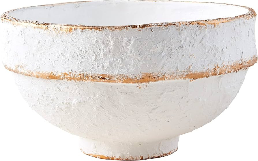 Mud Pie Gold Stripe Bowl, White, 7" H X 12" Dia | Amazon (US)