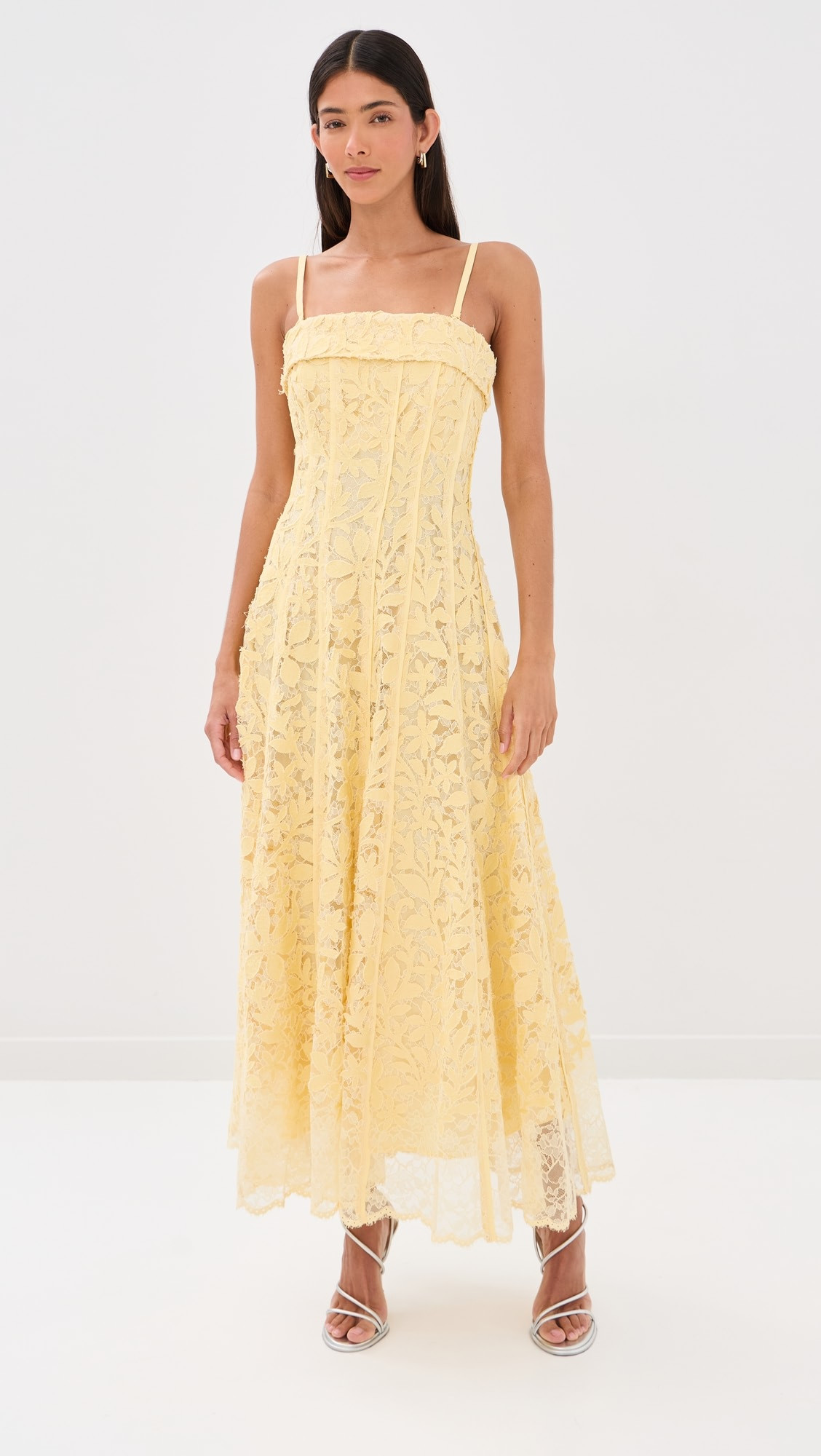 SIMKHAI Imogen Cotton Lace Bustier Midi Dress | Shopbop | Shopbop