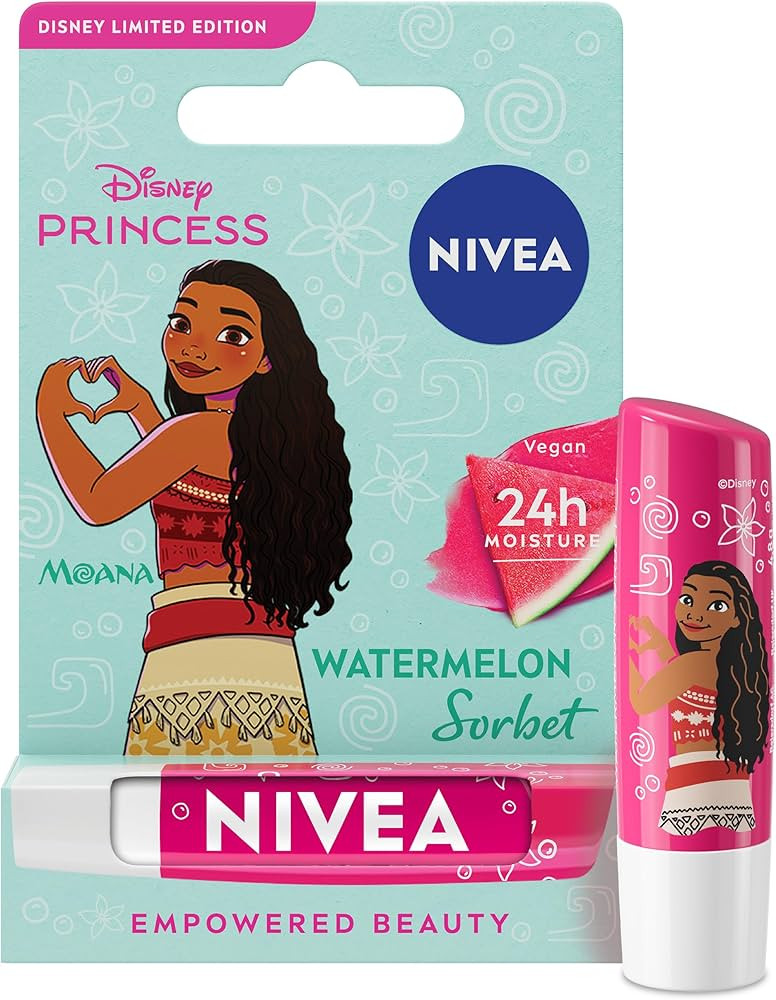 NIVEA Disney Princess Moana Limited Edition Watermelon Sorbet Lip Balm (4.8g), Unique Disney Prin... | Amazon (UK)