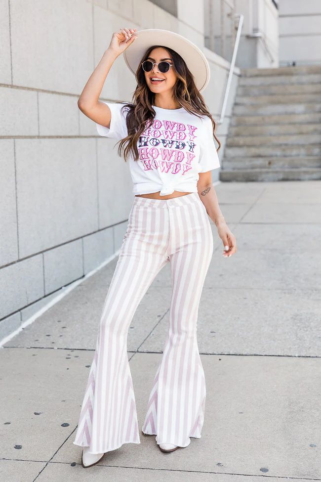 Howdy Howdy White Graphic Tee | Pink Lily