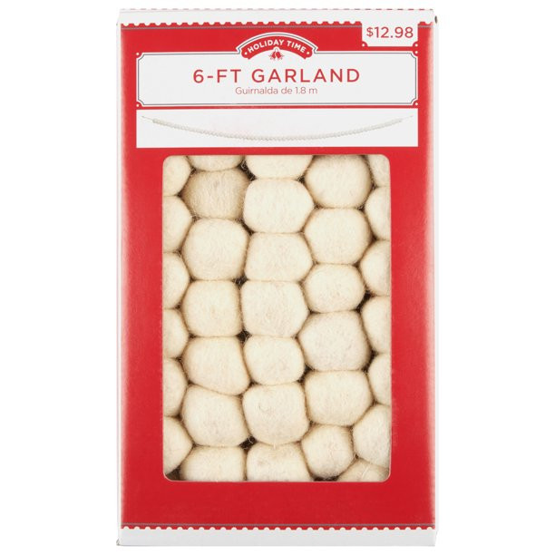 6FT WOOL GARLAND WHT - Walmart.com | Walmart (US)