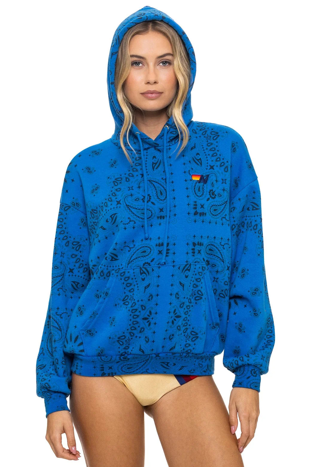 BANDANA RELAXED PULLOVER HOODIE - ADVENTURE BLUE | Aviator Nation