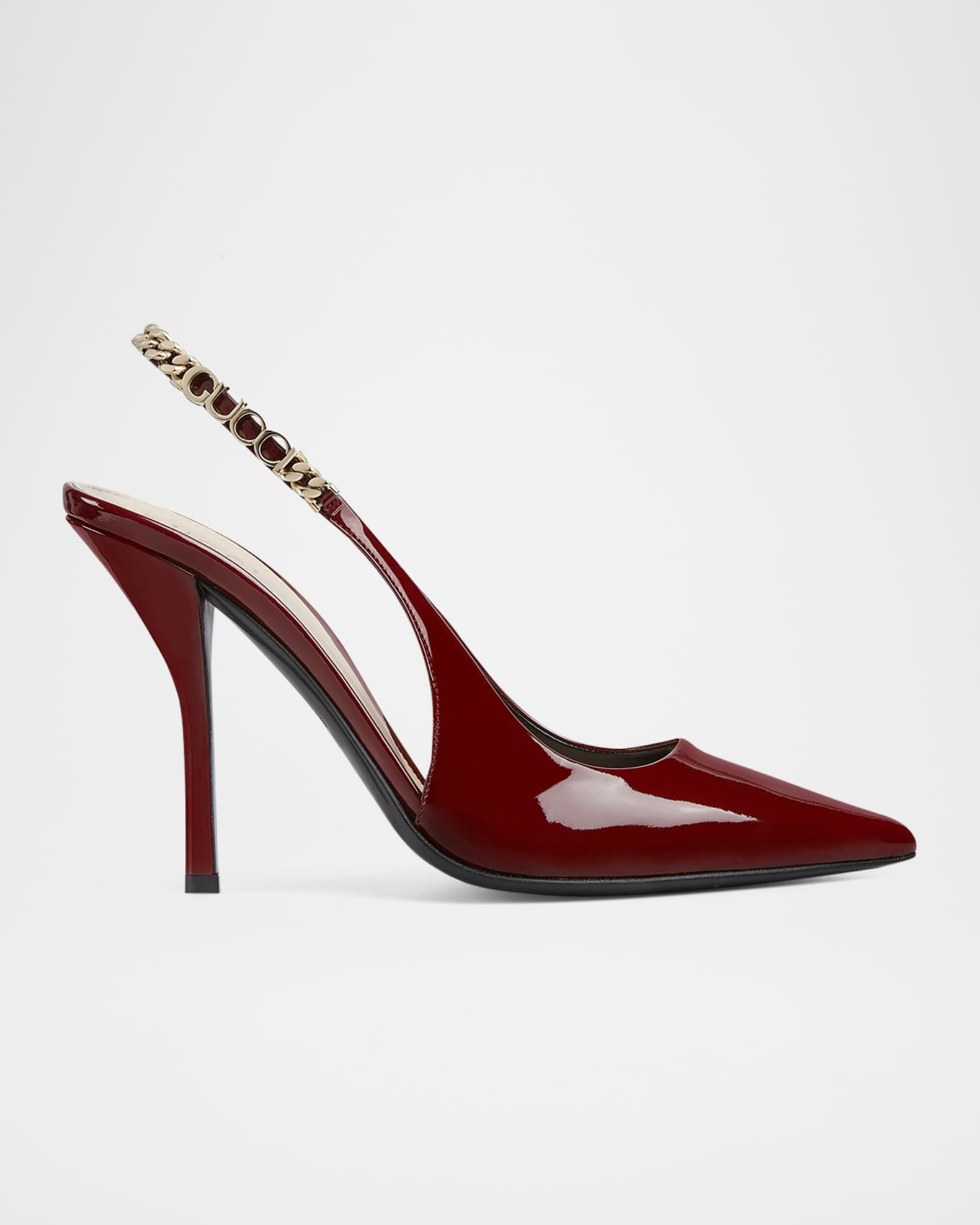Signoria Patent Chain Slingback Pumps | Neiman Marcus