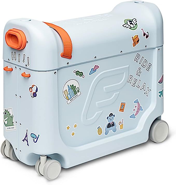 JetKids by Stokke BedBox, Blue Sky - Kid's Ride-On Suitcase & In-Flight Bed - Help Your Child Rel... | Amazon (US)