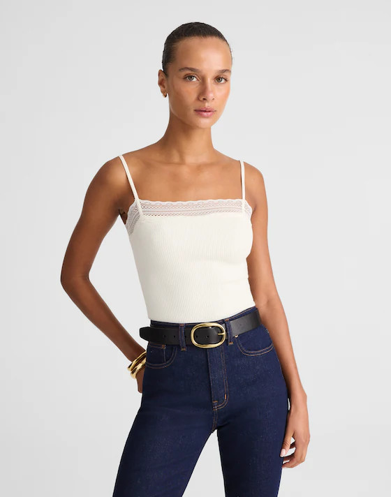 Lace-Trim Square-Neck Tank | Madewell