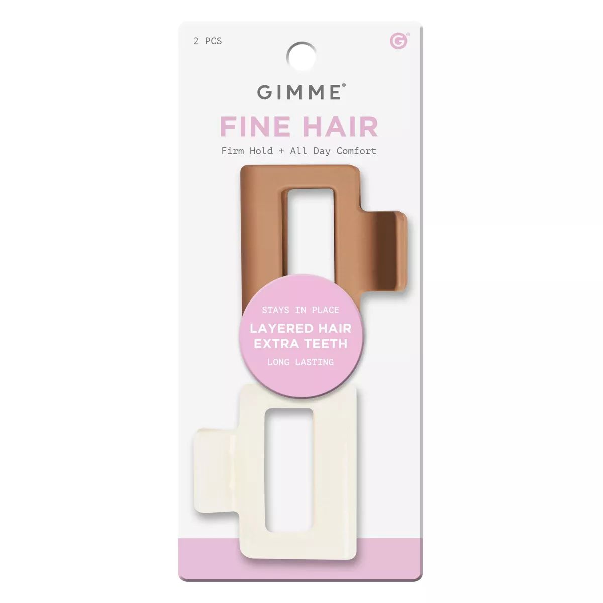 Gimme Beauty Claw Clip - Brown/Cream - 2pc | Target