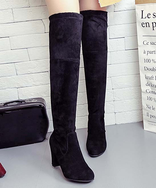 Heli Women's Casual boots Black - Black Knee-High Boot | Zulily