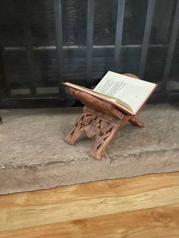 Vintage Carved Book Stand  Asian Inspired Stand  Collapsible - Etsy | Etsy (US)