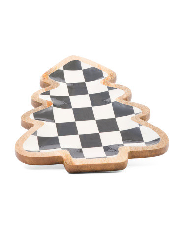 13x15 Christmas Tree Checkered Platter | TJ Maxx