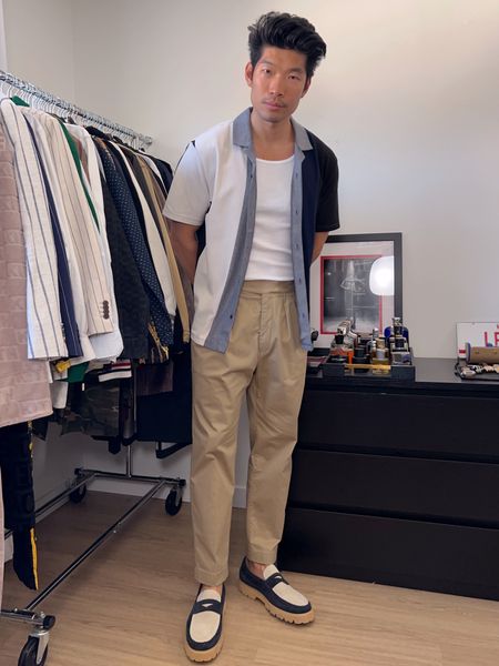 Casual blue and tan look for guys —
Express shirt and pants, paired with Marc Nolan loafers, and a Hanes tank top 

#LTKunder100 #LTKSeasonal #LTKmens