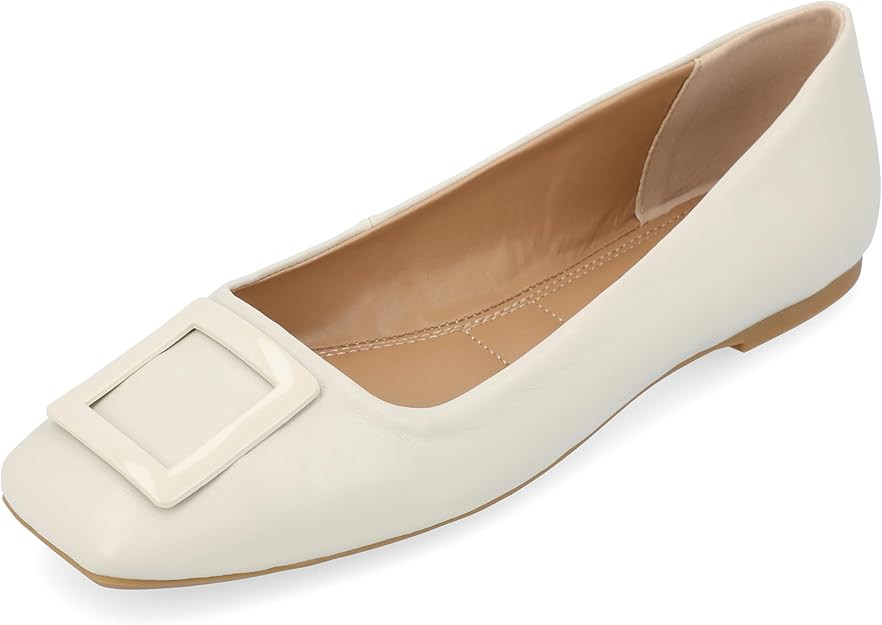 Journee Womens Zimia Tru Comfort Foam Ballet Slip On Square Toe Dress Flats | Amazon (US)