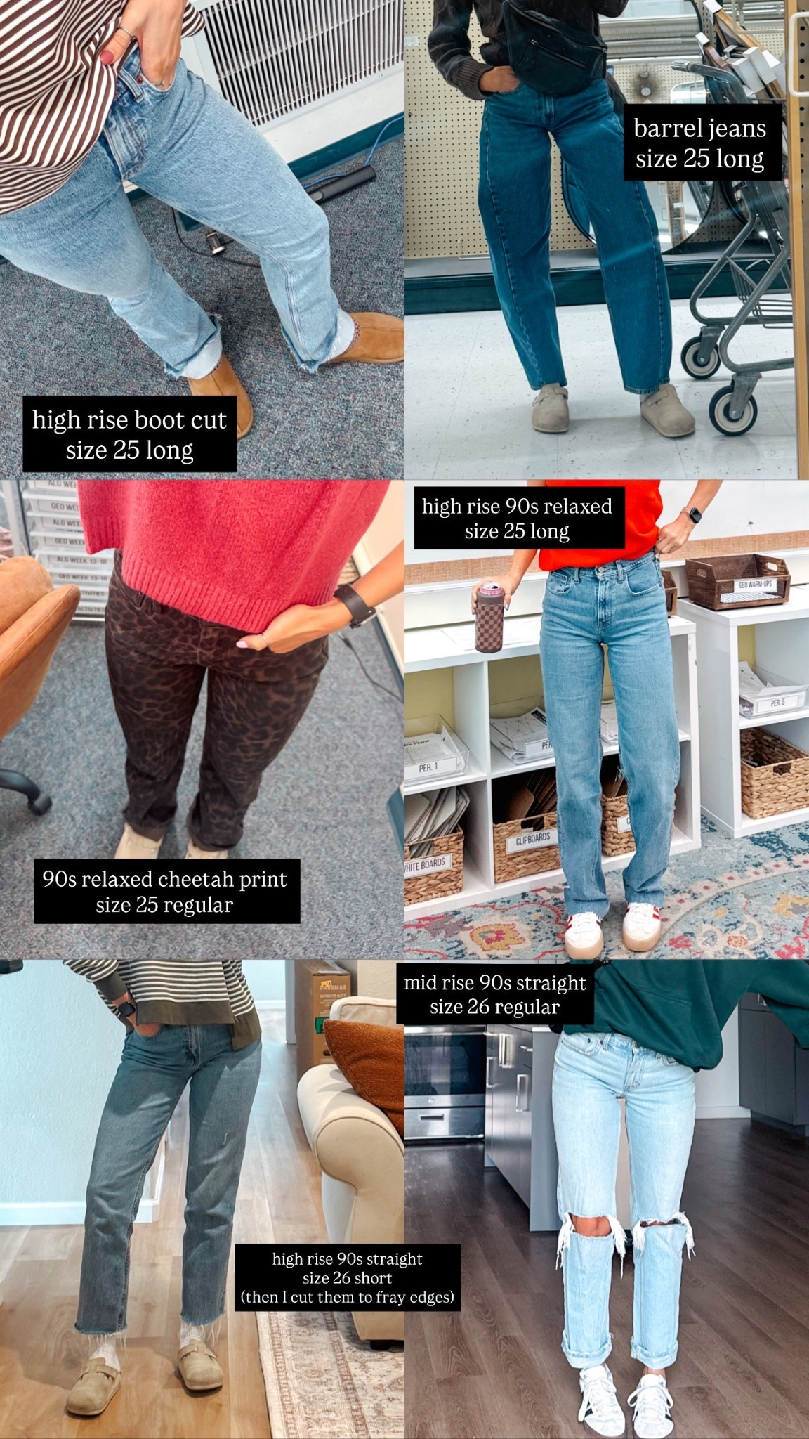 my fav jeans from Abercrombie!!! SO CUTE. My true size is a 26. I wear a 25 in the looser fit items :) . I am 5’7”.