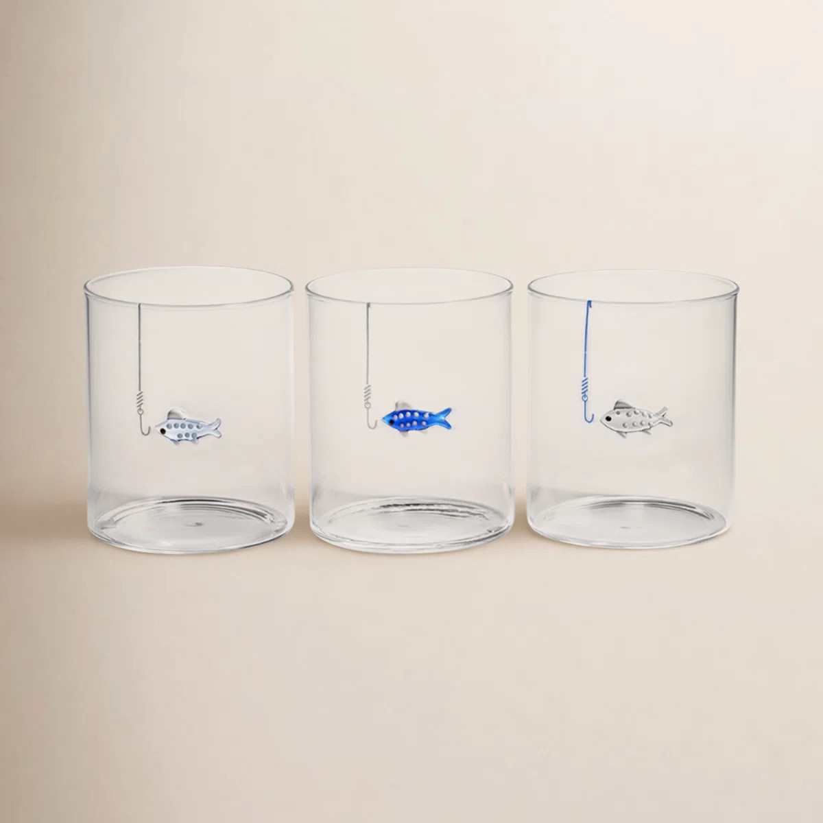 Tidal Sip Glass Tumblers, 3-Piece Assorted Set | AllModern