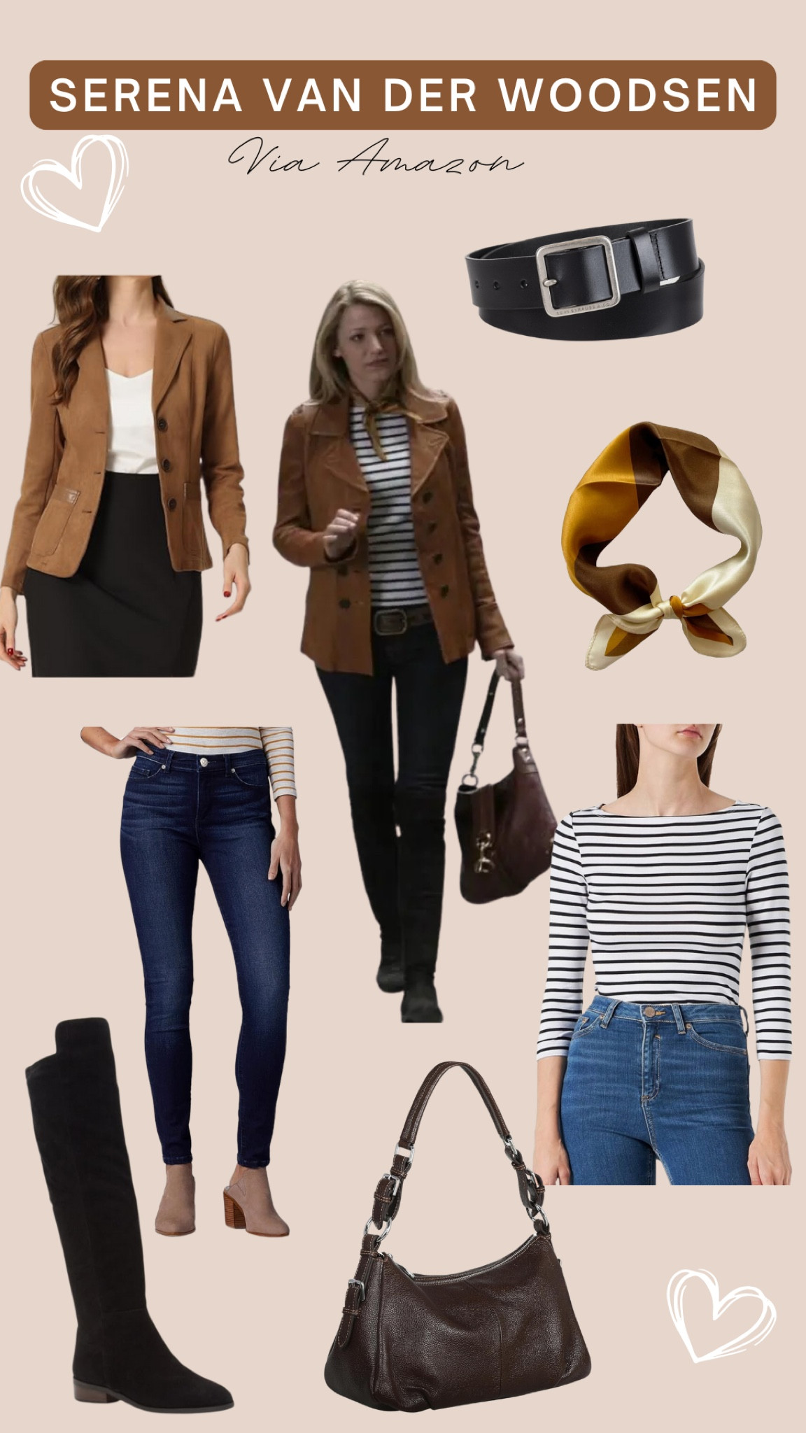 Serena Van Der Woodsen🤎
Gossip Girl, tv show, fashion, icon, Serena and Blaire, Tan blazer, stripped shirt, neck scarf, tall suede boots, black belt, skinny jeans, leather purse, trending, clean girl, boss babe, amazon 

#LTKstyletip #LTKsalealert #LTKSeasonal
