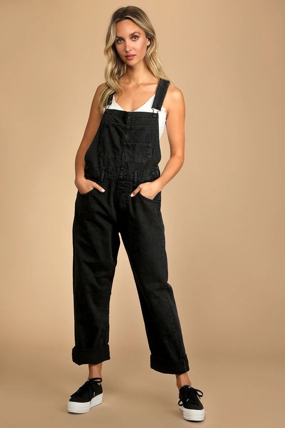 Ziggy Washed Black Denim Overalls | Lulus (US)