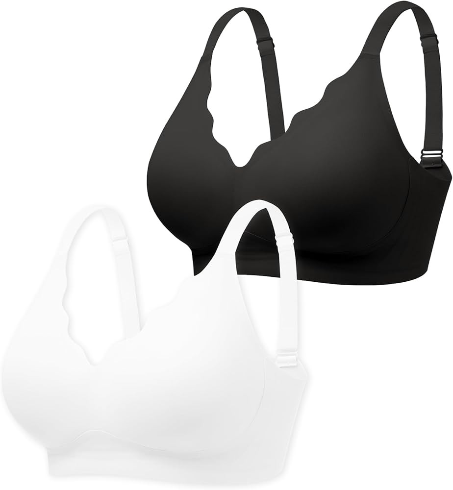 Jelly Bras for Women with Support - S-2XL - Wireless Seamless Padded Bralettes No Underwire Tshir... | Amazon (US)
