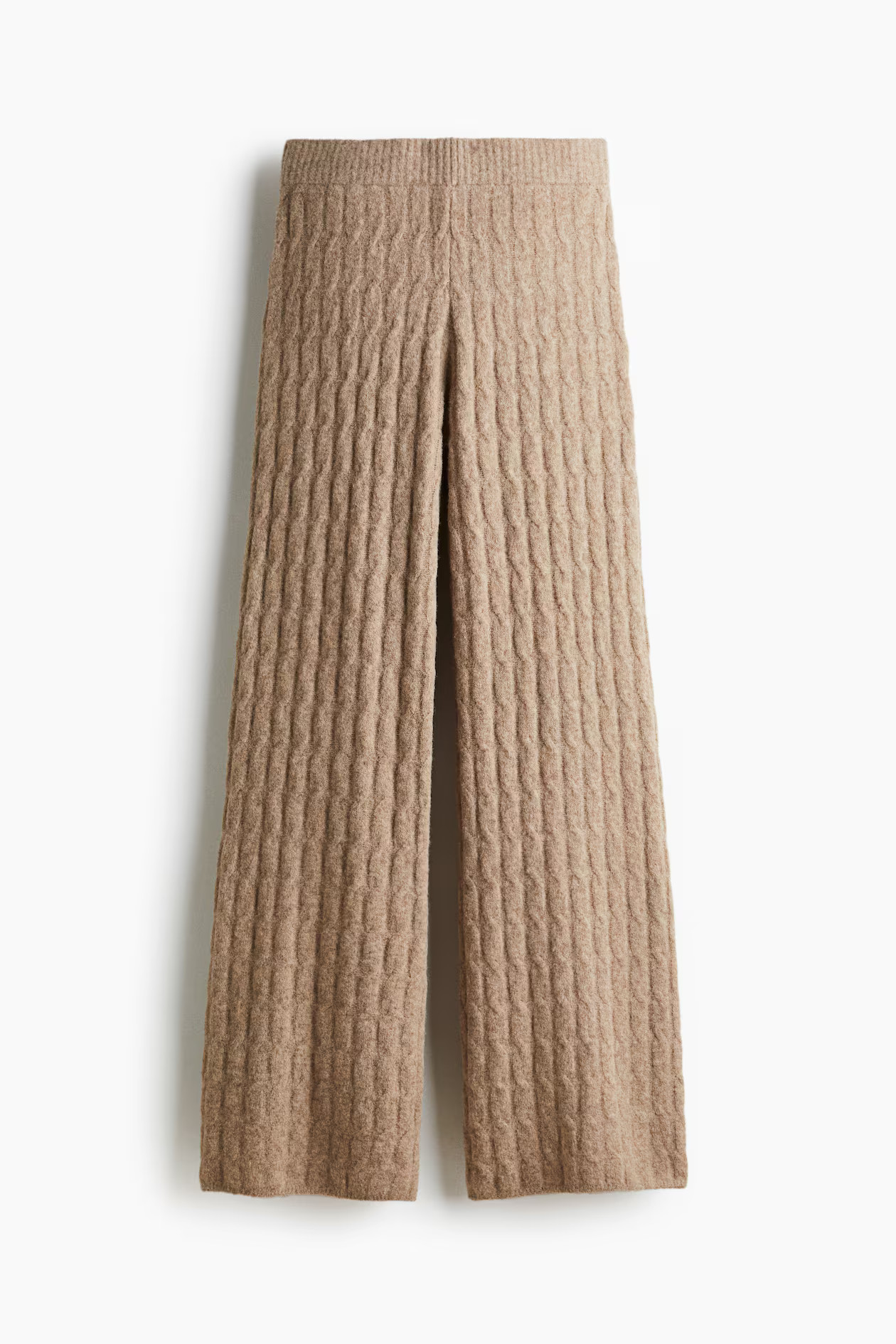 Cable-knit trousers - Dark beige marl - Ladies | H&M GB | H&M (UK, MY, IN, SG, PH, TW, HK)
