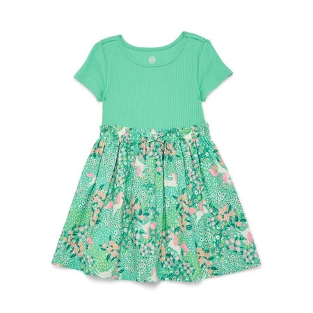 Wonder Nation Toddler Girls Poplin Dress, Sizes 12M-5T | Walmart (US)