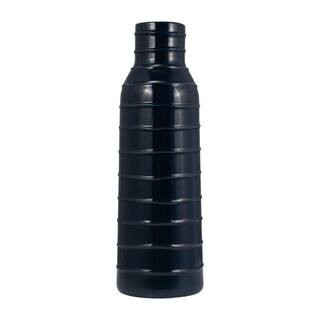 20 in. Navy Blue Ceramic Tribal Design Decorative Vase | The Home Depot