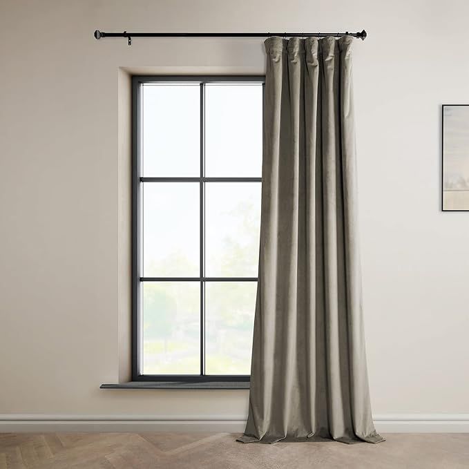 HPD Half Price Drapes VPYC-161209-108 Plush Velvet Curtain (1 Panel), 50 X 108, Gallery Taupe | Amazon (US)