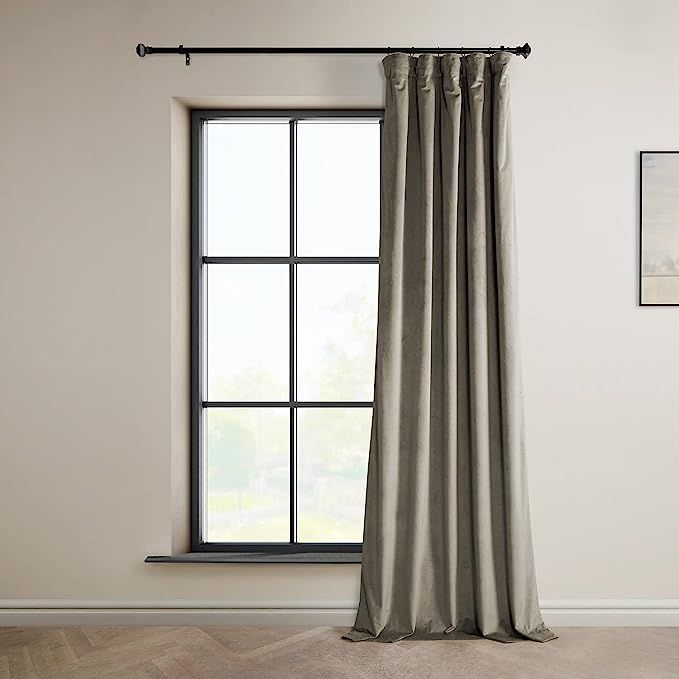 HPD Half Price Drapes VPYC-161209-108 Plush Velvet Curtain (1 Panel), 50 X 108, Gallery Taupe | Amazon (US)