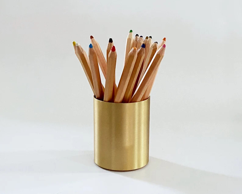 Pencil Cup pen Holder  Solid Brass Desk Accessory | Etsy | Etsy (US)