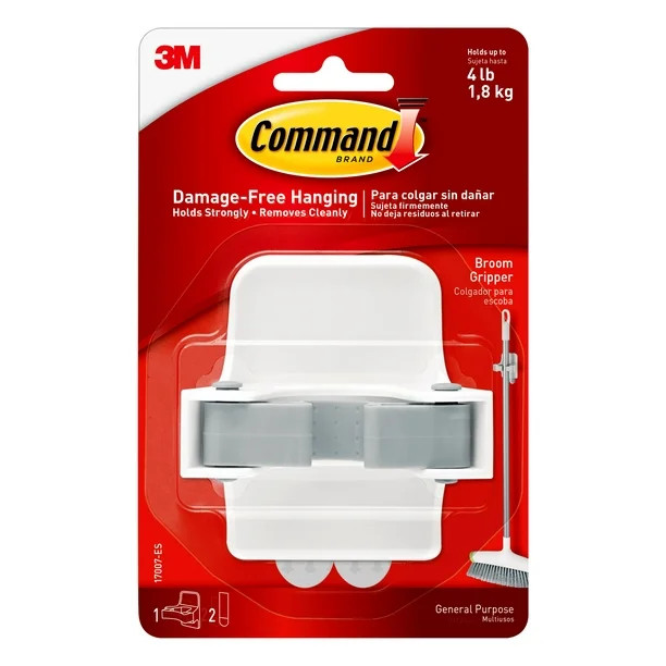 Command Broom Gripper, White, 4 Grippers, 8 Strips | Walmart (US)