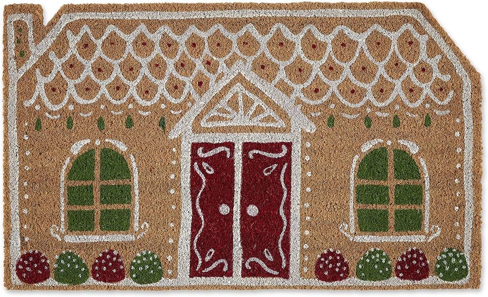 DII Christmas Welcome Mat Outdoor Natural Coir Doormat & Porch Décor, 17x29, Gingerbread House | Amazon (US)