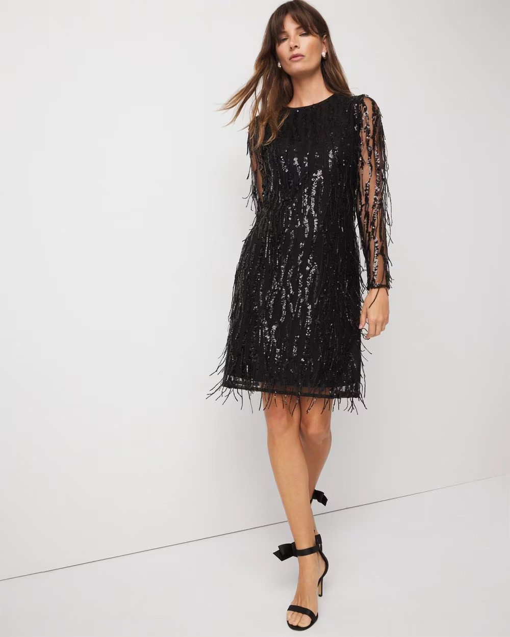 Sequin Fringe Dress | White House Black Market | White House Black Market