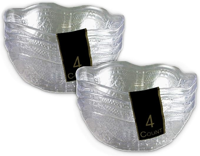 Decorative Plastic Bowl Set ~ 8 Crystal Cut Plastic Bowls | Clear Bowls Plastic | Plastic Bowls B... | Amazon (US)