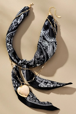 Double-Chain Charmed Scarf Necklace | Anthropologie (US)