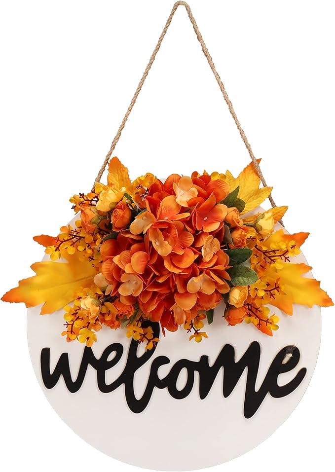 Fall Wreaths for Front Door,Fall Welcome Sign for Front Door,Fall Door Decor，Nordic Rustic Styl... | Amazon (US)