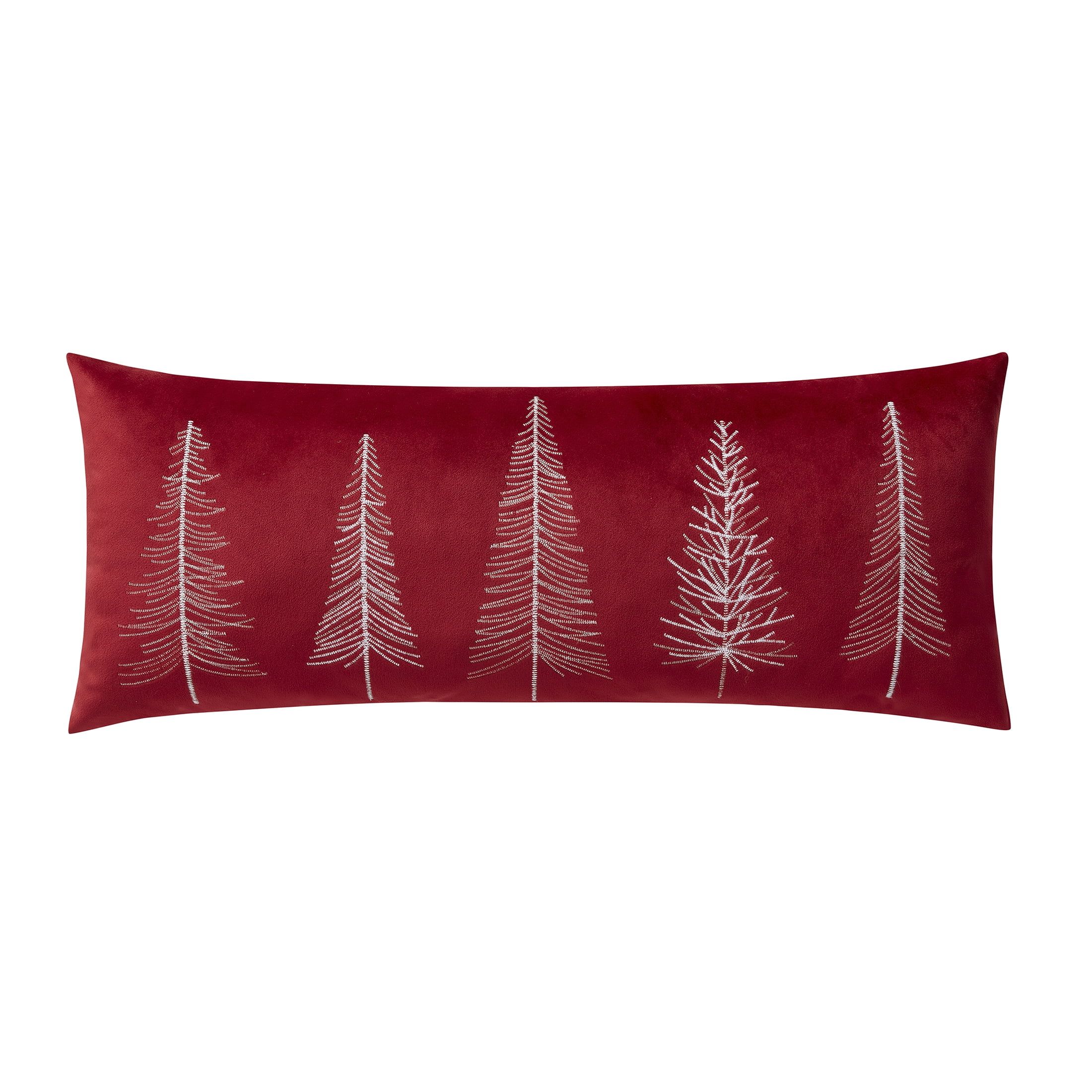 My Texas House Holiday Tree Velvet Decorative Pillow, 12" x 28", Red | Walmart (US)
