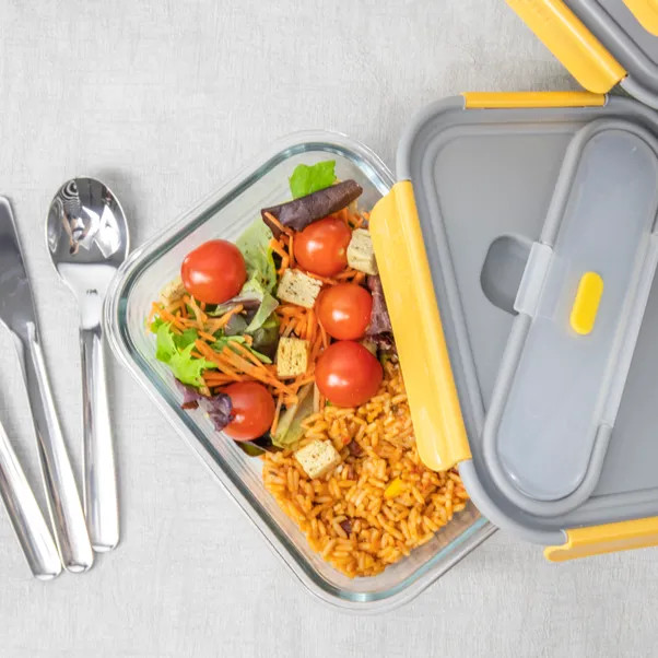 Microwave Safe Glass Lunch Box with Cutlery | Dunelm (migrated)