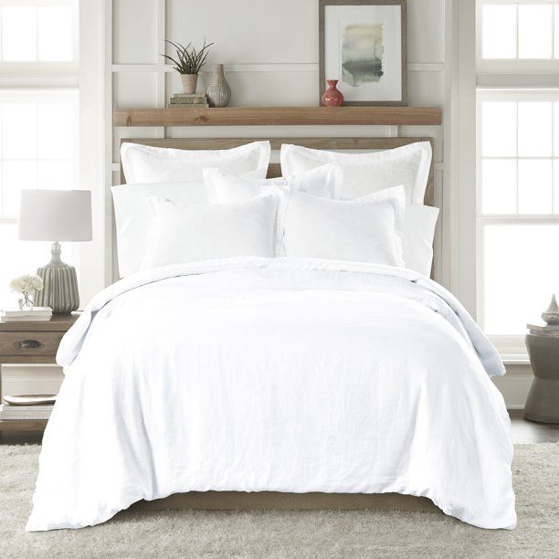 Levtex Home - 100% Linen - Queen Duvet Cover Duvet Cover - Washed Linen in White - Duvet Cover Si... | Walmart (US)