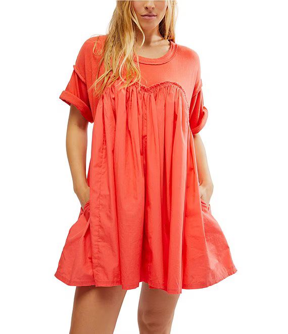 Free People Catalina Crew Neck Short Sleeve Pleated Mini Dress | Dillard's | Dillard's