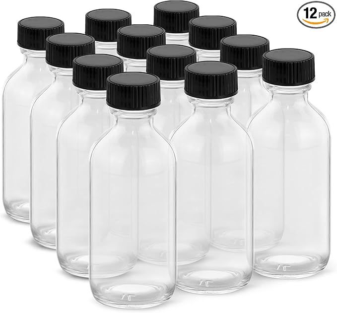 Rionisor 2OZ Small Glass Bottles with Lids and Funnels, 60ml Boston Round Glass Bottles, Perfect ... | Amazon (US)
