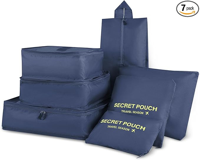 WOOMADA 7 Set Packing Cubes for Suitcases Travel Essentials Luggage Organizer for Travel Accessor... | Amazon (US)