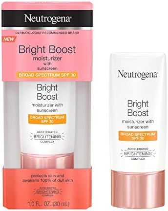 Neutrogena Bright Boost Facial Moisturizer with Broad Spectrum UVA/UVB SPF 30 Sunscreen, Brightening | Amazon (US)