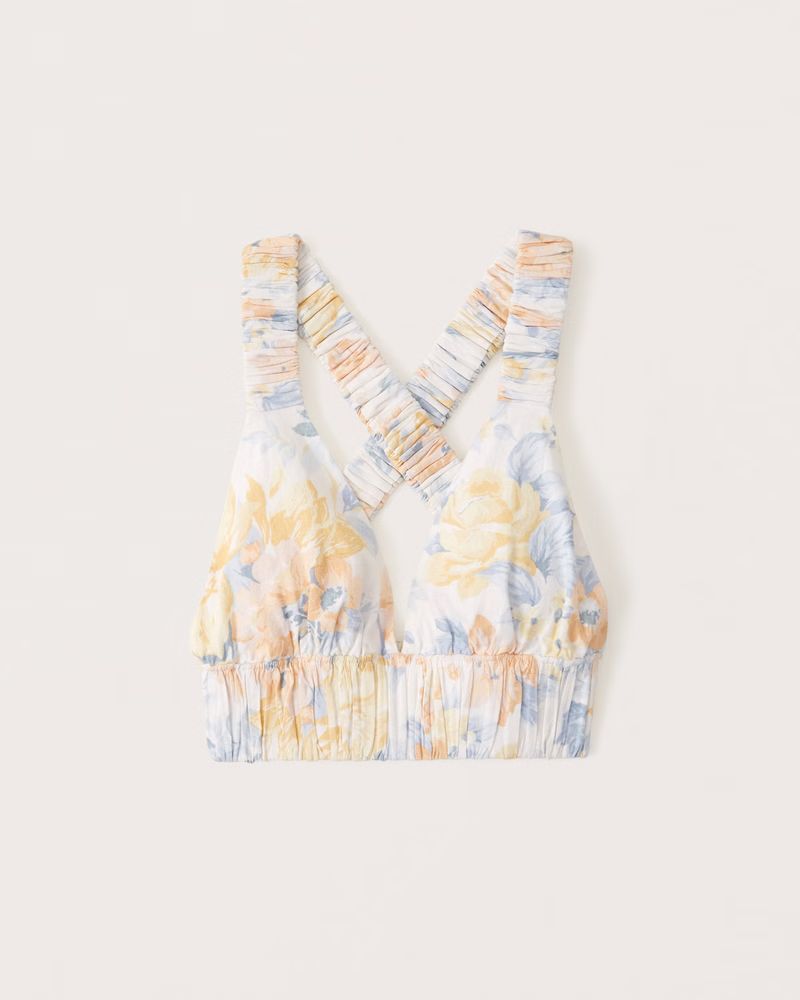 Women's Cropped Scrunchie Strap Top | Women's Tops | Abercrombie.com | Abercrombie & Fitch (US)