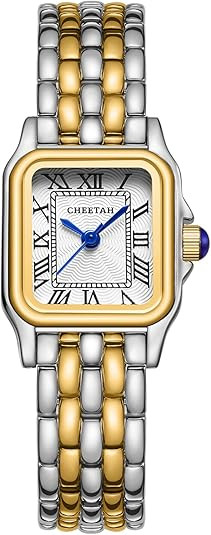 CHEETAH Gold Watches for Women with Small Vintage Bracelet, Rectangular Case Roman Dial | Amazon (US)