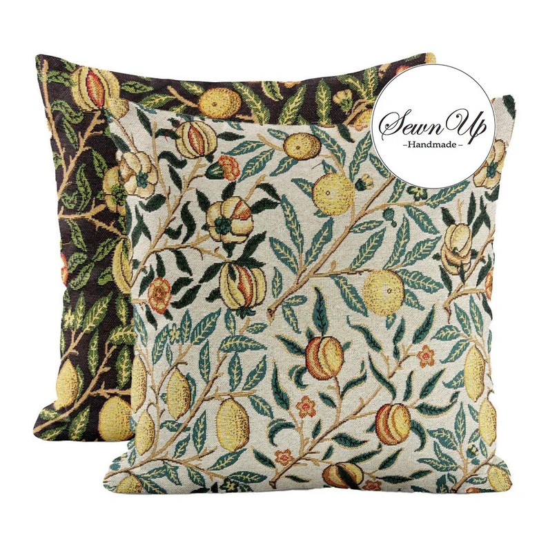 Cushion Cover 28 Sizes William Morris Pomegranate Tapestry Cotton Handmade Floral Fruit Flower Vi... | Etsy (US)