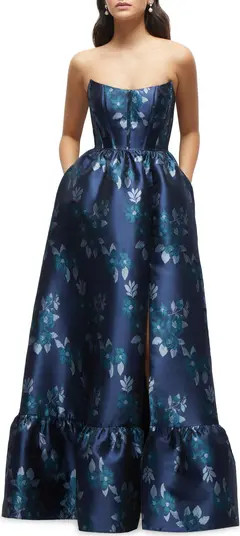 Damask Strapless Gown | Nordstrom