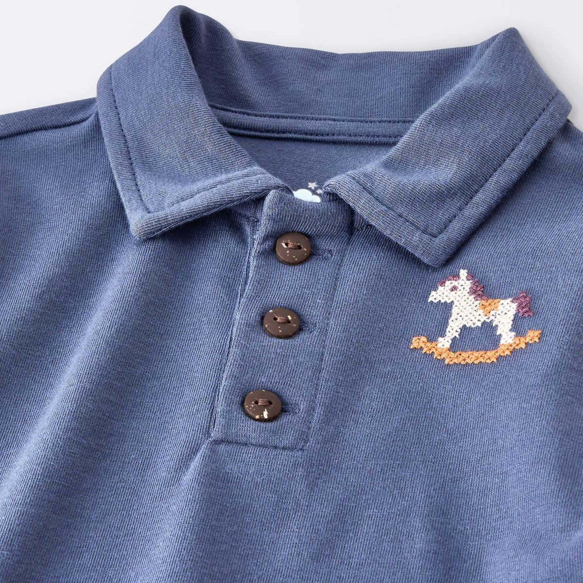Baby Boys' Cross Stitch Polo Long Sleeve and Shorts Set - Cloud Island\u2122 Blue 0-3M | Target