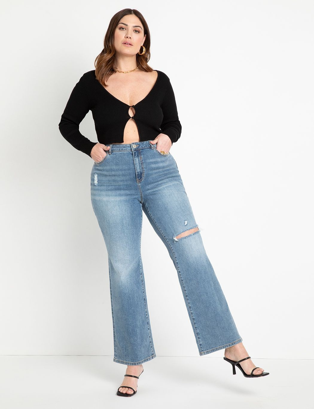 Flare Leg Jean | Women's Plus Size Pants | ELOQUII | Eloquii
