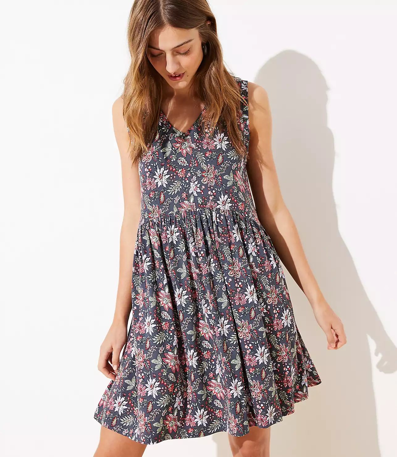 Garden V-Neck Swing Dress | LOFT