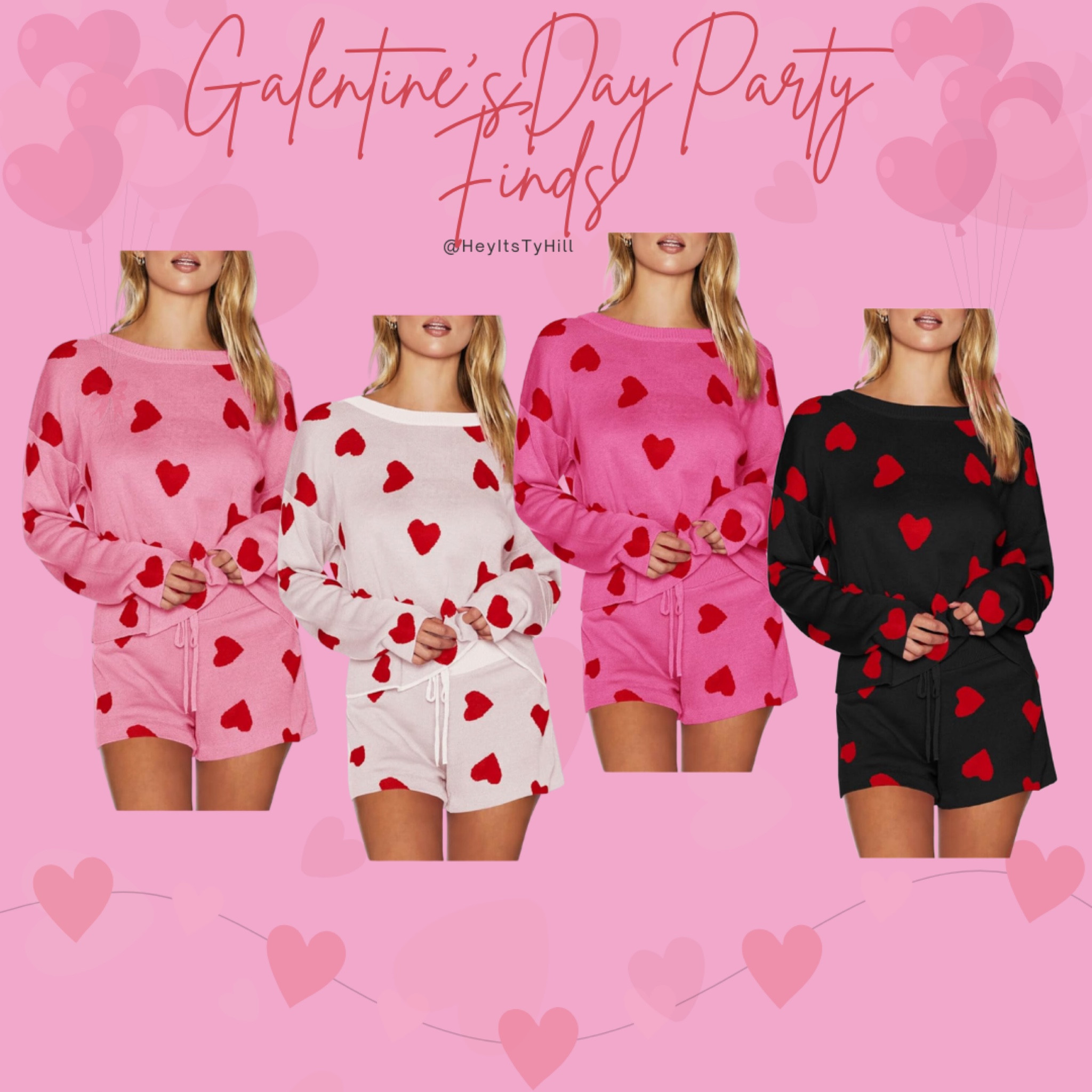 These Loose fit heart sweater sets are great for loungewear, and perfect for Galentine’s Day pajama parties, Valentine’s Day, honeymoon, anniversary, holiday and etc.  #Galentines #Valentines #Party #Fashion #Pajama #Parties #Love #Loveday

#LTKSeasonal #LTKParties #LTKFindsUnder50