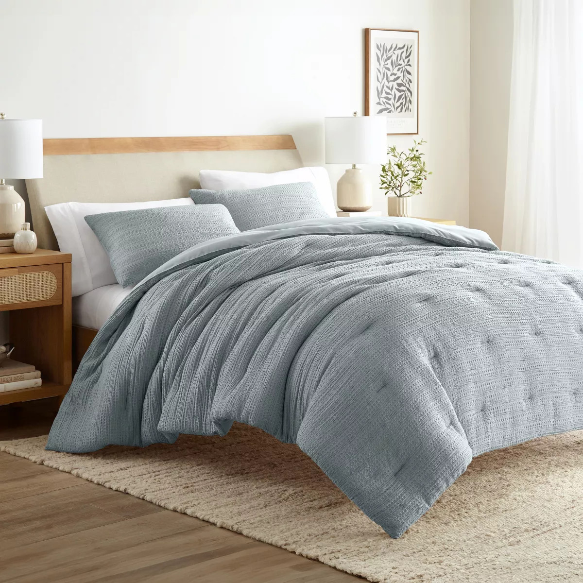 Waffle Textured Comforter Set All Season Down-Alternative Ultra Soft Puffy Bedding - Becky Camero... | Target