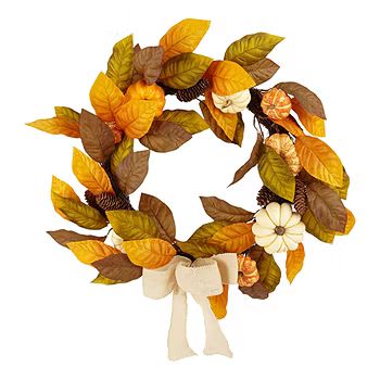 Layerings Autumn Market 22" Magnolia Wreath | JCPenney